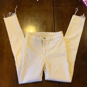 Zara White skinny distressed Jeans